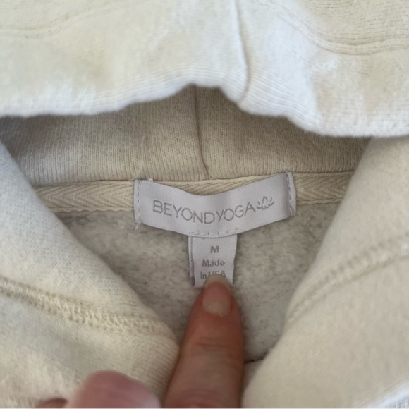 Beyond Yoga Cream WFH Fleece Hoodie Sweatshirt Oversized - Picture 3 of 6